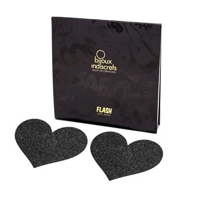 BIJOUX - INDISCRETS FLASH NERO TAGLI CAPEZZOLI CUORE - immagine 3