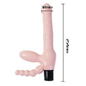 BAILE - IMBRAGATURA SENZA CORDA TPR CON VIBRAZIONE E STIMOLAZIONE ANALE 25.4 CM - immagine 2