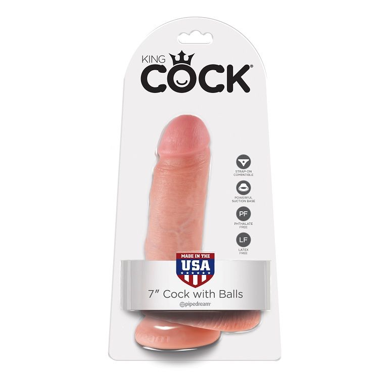 KING COCK - 7 DILDO FLESH CON SFERE 17.8 CM - immagine 4