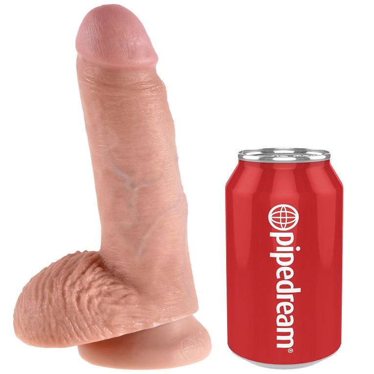 KING COCK - 7 DILDO FLESH CON SFERE 17.8 CM - immagine 5