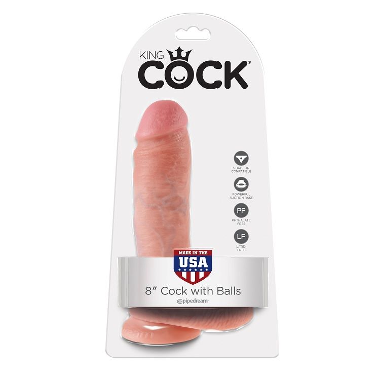 KING COCK - 8 DILDO FLESH CON SFERE 20.3 CM - immagine 4