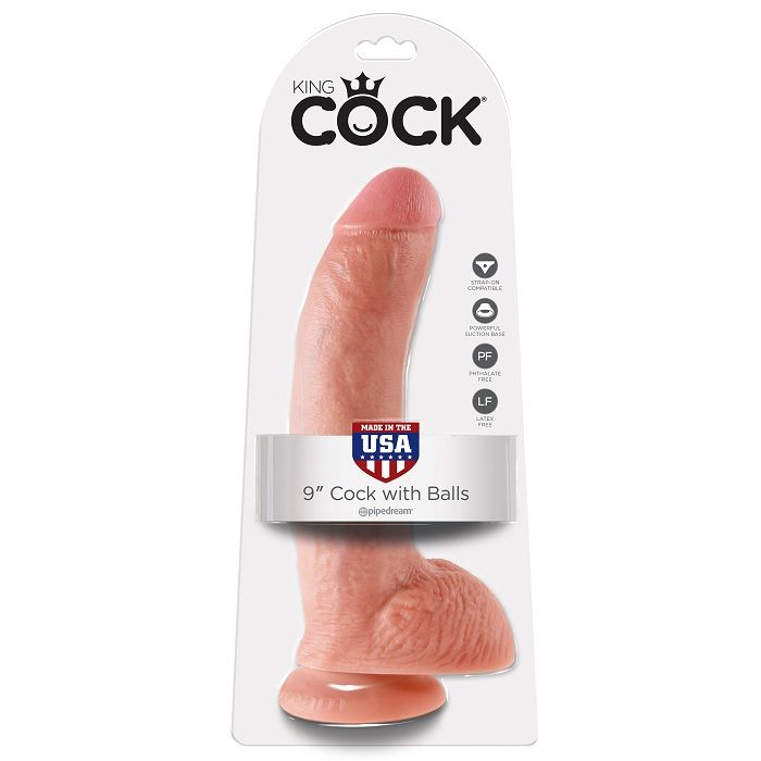 KING COCK - 9 DILDO FLESH CON SFERE 22.9 CM - immagine 4