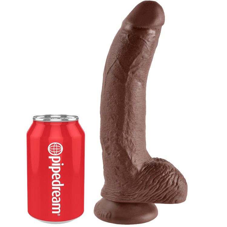 KING COCK - 9 DILDO MARRONE CON SFERE 22.9 CM - immagine 5