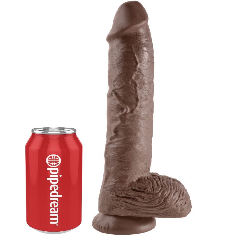 KING COCK - 10 DILDO MARRONE CON SFERE 25.4 CM - immagine 5