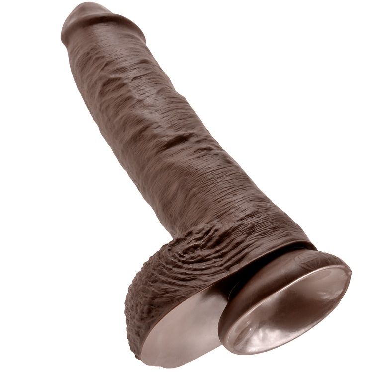 KING COCK - 10 DILDO MARRONE CON SFERE 25.4 CM - immagine 2