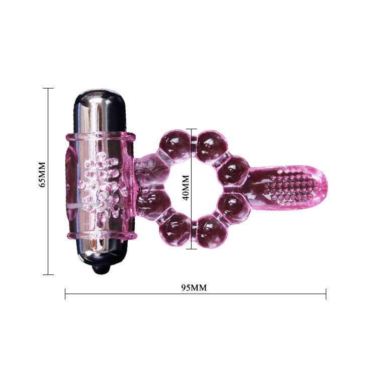 BAILE - ANELLO IN SILICONE 10 RITMI DI LINGUA CON VIBRAZIONE ROSA - immagine 6