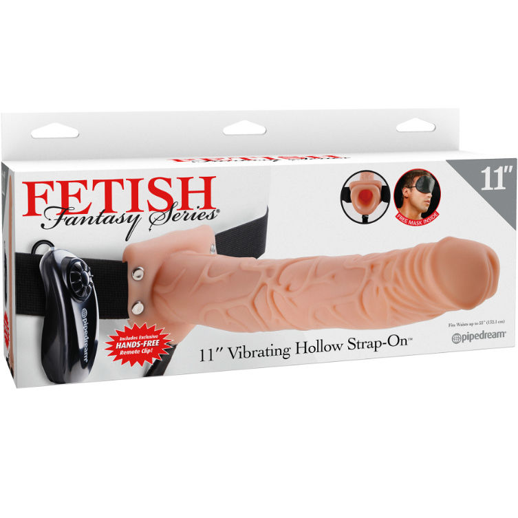 FETISH FANTASY SERIES - SERIES 11 HOLLOW STRAP-ON VIBRANTE CON SFERE 27.9CM CARNE - immagine 3