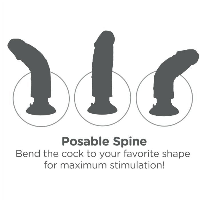 KING COCK - DILDO VIBRATORE 20.32 CM NATURALE - immagine 7