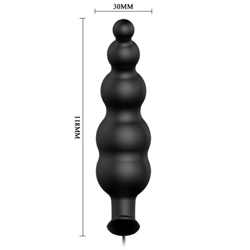 PRETTY LOVE - PLUG ANALE IN SILICONE EXTRA STIMOLAZIONE E 12 MODALIT DI VIBRAZIONE NERO - immagine 7