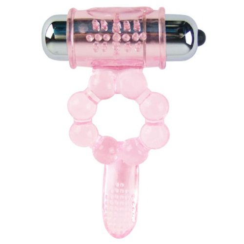 BAILE - ANELLO IN SILICONE 10 RITMI DI LINGUA CON VIBRAZIONE ROSA - immagine 2