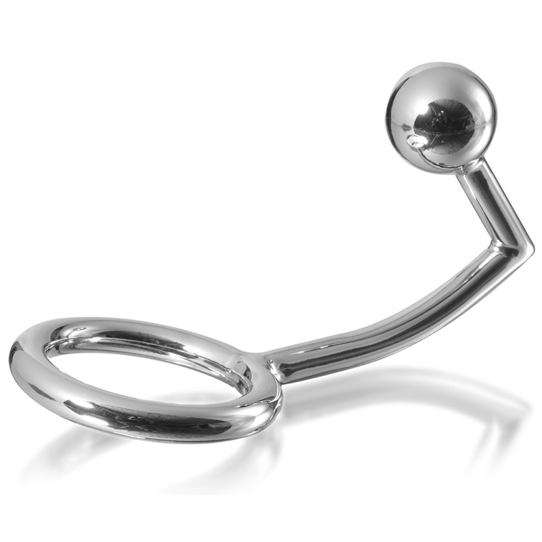 METAL HARD - ANELLO COCK RING CON GANCIO INTRUSO ANALE 40MM - immagine 3
