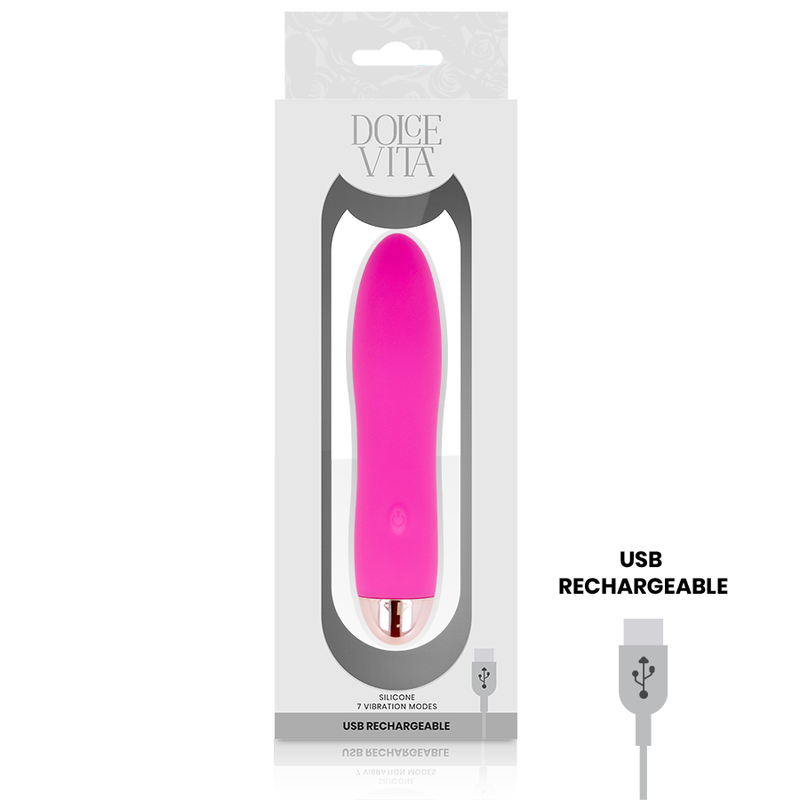 DOLCE VITA - VIBRADOR RECARGABLE FOUR ROSA 7 VELOCIDADES - immagine 3