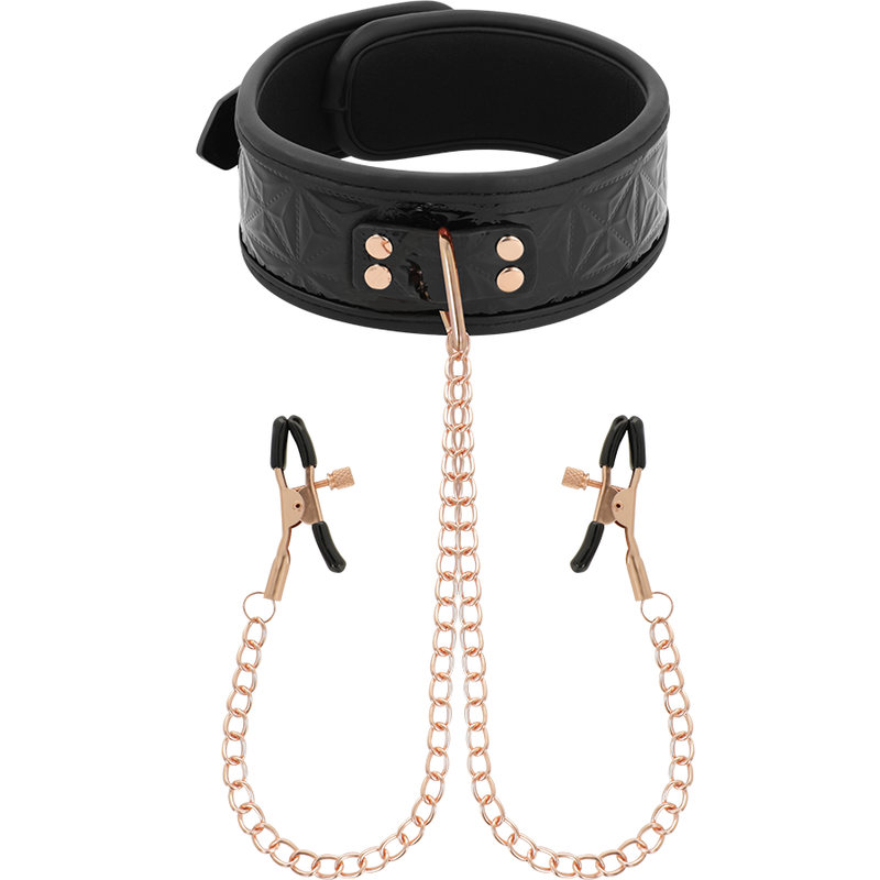 begme black edition collar con cadenas y pinzas pezones