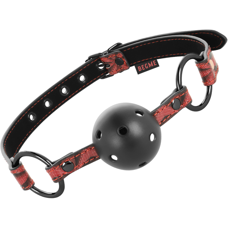 begme red edition mordaza cuero vegano