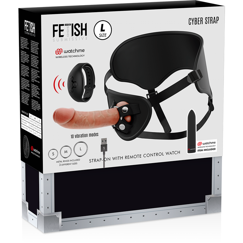 FETISH SUBMISSIVE CYBER STRAP - ARNÉS CON DILDO Y BALA CONTROL REMOTO TECNOLOGÍA WATCHME L - immagine 15