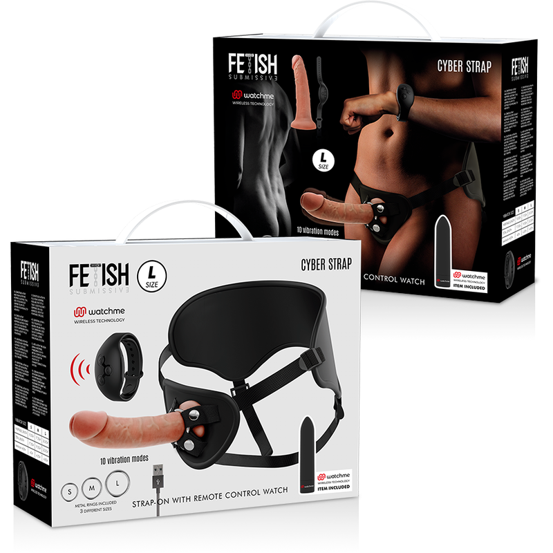 FETISH SUBMISSIVE CYBER STRAP - ARNÉS CON DILDO Y BALA CONTROL REMOTO TECNOLOGÍA WATCHME L - immagine 16