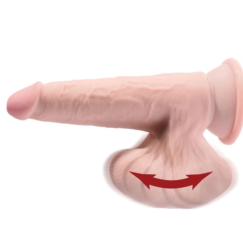 KING COCK - PLUS 3D DILDO SWINGING BALLS 24.5 CM NATURAL - immagine 3