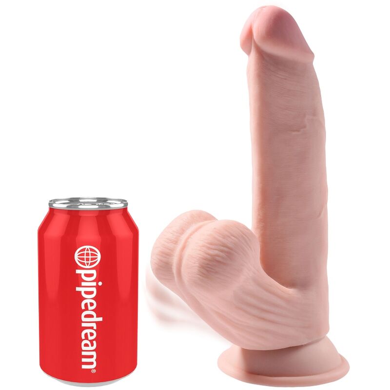 KING COCK - PLUS 3D DILDO SWINGING BALLS 24.5 CM NATURAL - immagine 2