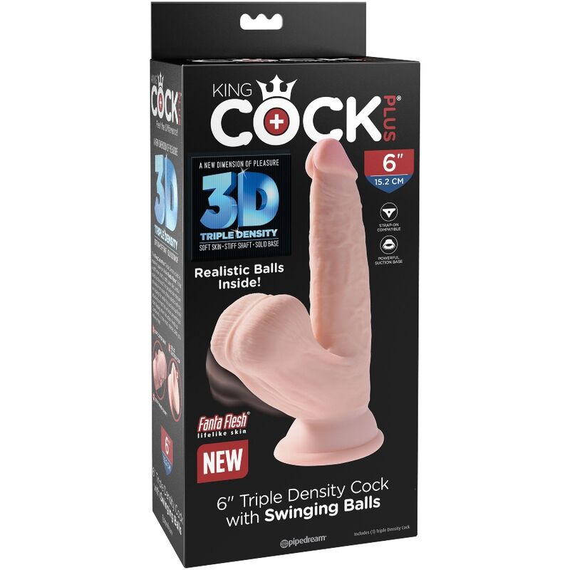 KING COCK - PLUS 3D DILDO SWINGING BALLS 12.7 CM - immagine 6