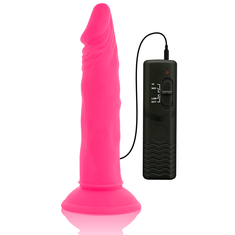 DIVERSIA - DILDO REALÍSTICO FLEXIBLE CON VIBRACIÓN ROSA 23 CM -O- 4.3 CM - immagine 4