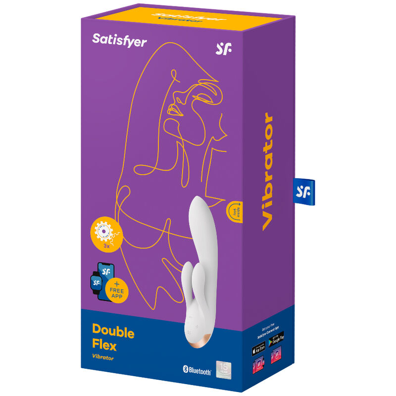 SATISFYER DOUBLE FLEX VIBRADOR APP - BLANCO - immagine 2