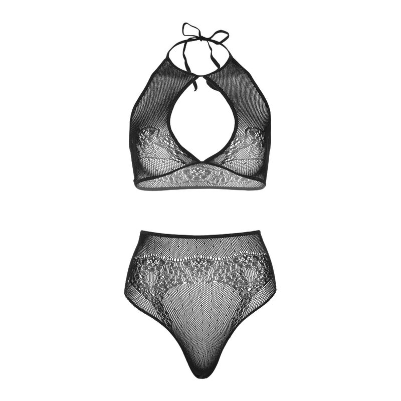 LEG AVENUE - SET DOS PIEZAS TOP CORTO CUELLO HALTER Y TANGA TALLA ÚNICA - immagine 4