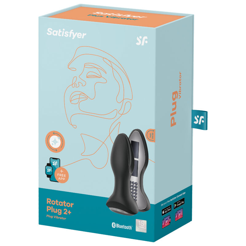 SATISFYER - ROTATOR PLUG 2+ PLUG VIBRADOR APP NEGRO - immagine 2