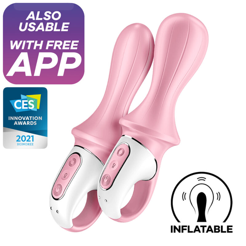 SATISFYER - AIR PUMP BOOTY 5+ VIBRADOR ANAL INFLABLE ROSA - immagine 2