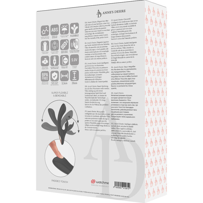 ANNE'S DESIRE - RABBIT CONTROL REMOTO TECNOLOGÍA WATCHME NEGRO - immagine 6