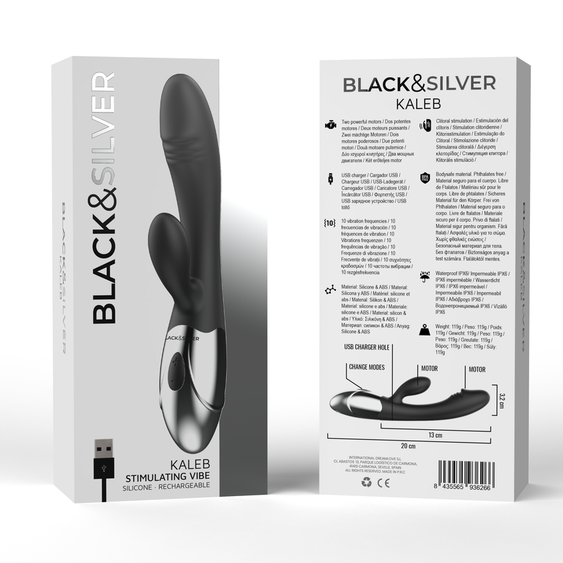 BLACK&SILVER - KALEB VIBRADOR RABBIT SILICON MILTI FUNCION - immagine 6