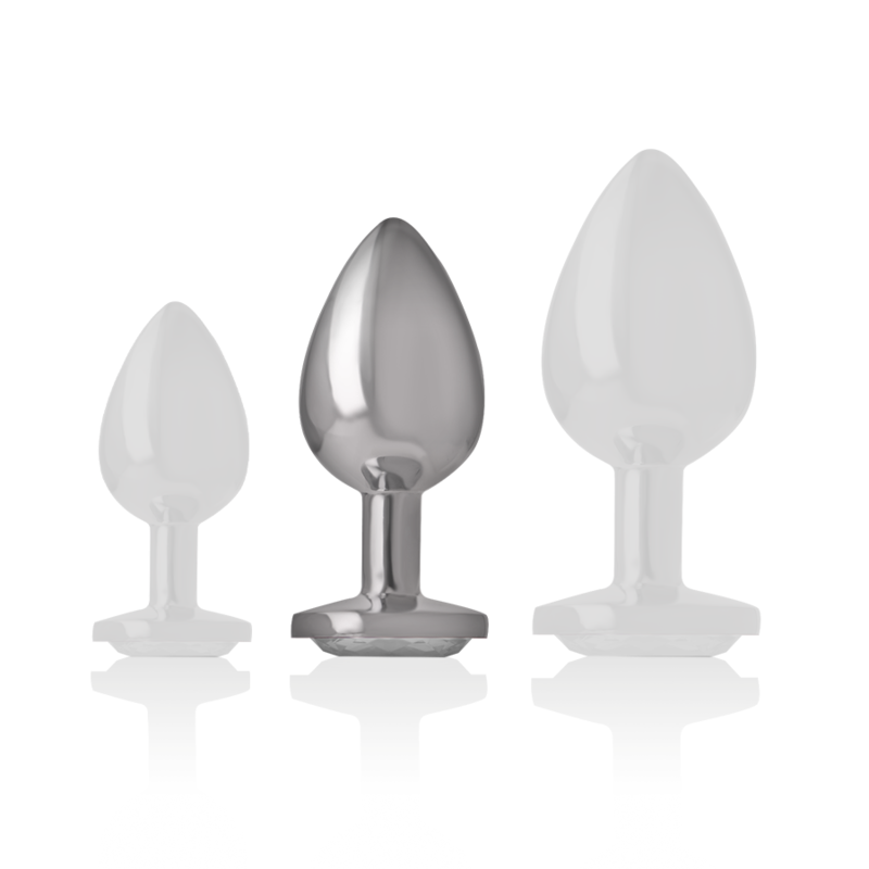 INTENSE - PLUG ANAL METAL ALUMINIO CON CRISTAL PLATA TALLA M - immagine 2
