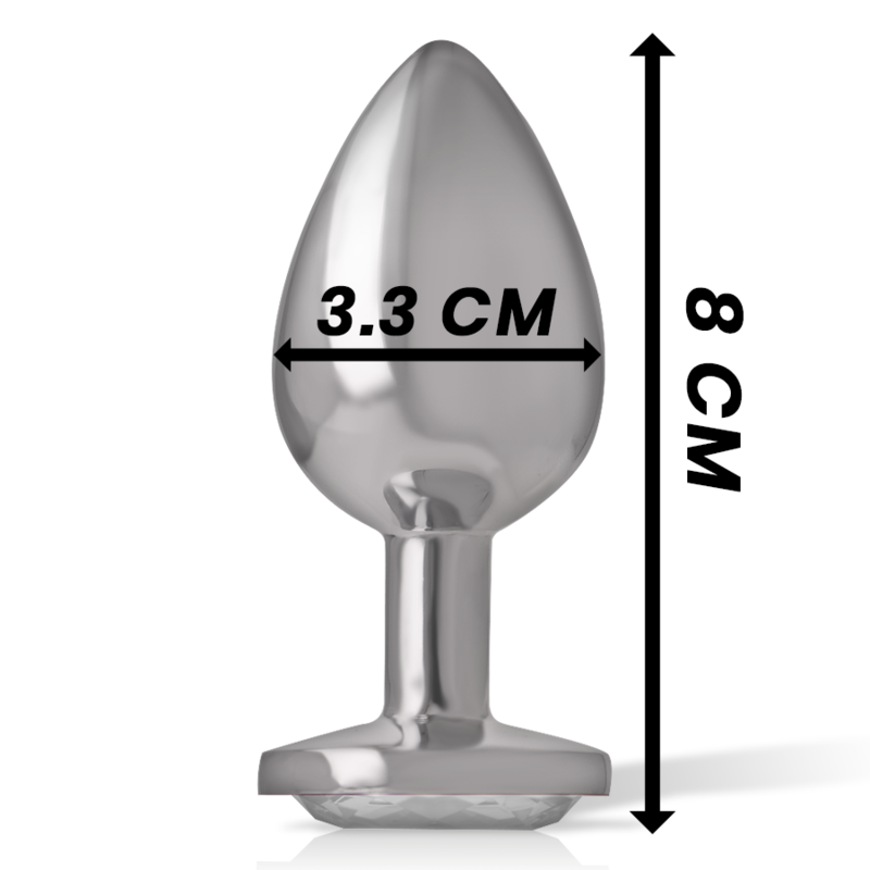 INTENSE - PLUG ANAL METAL ALUMINIO CON CRISTAL PLATA TALLA M - immagine 4