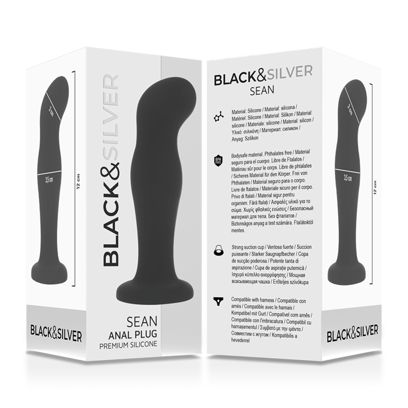 BLACK&SILVER - SEAN PLUG ANALE PREMIUM IN SILICONE NERO - immagine 2