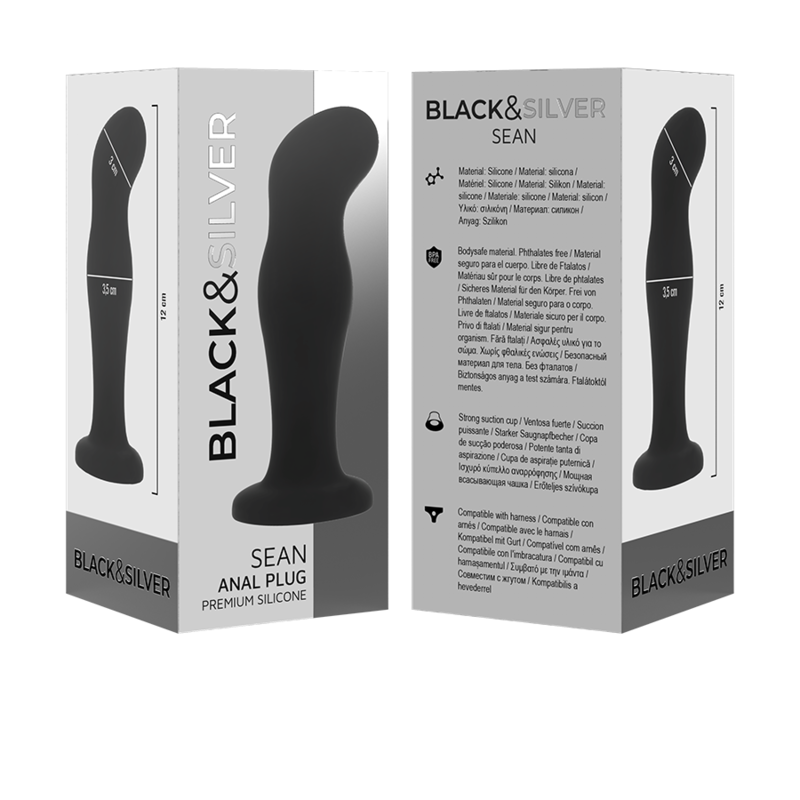BLACK&SILVER - SEAN PLUG ANALE PREMIUM IN SILICONE NERO - immagine 4