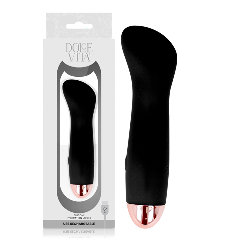 DOLCE VITA - VIBRADOR RECARGABLE ONE NEGRO 7 VELOCIDADES - immagine 4