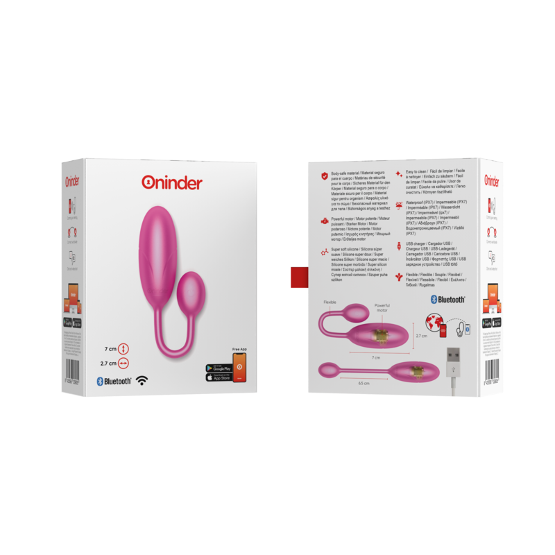 ONINDER™ - UOVO VIBRANTE DENVER ROSA 7 X 2,7 CM APP GRATUITA - immagine 6