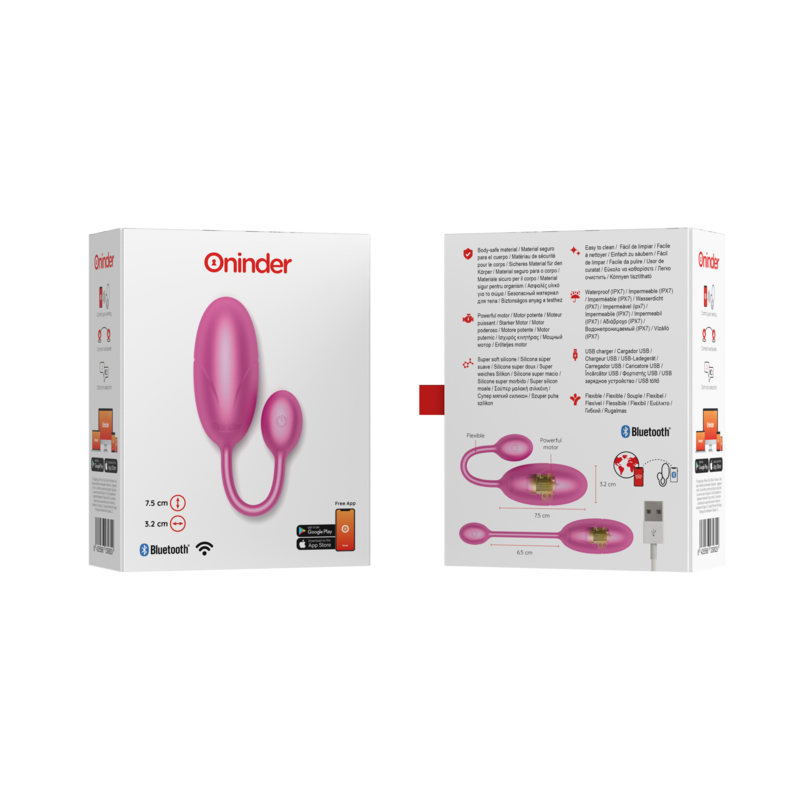 ONINDER - TOKYO HUEVO VIBRADOR ROSA 7.5 X 3.2 CM - APP GRATUITA - immagine 8