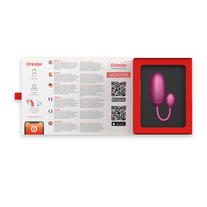 ONINDER - TOKYO HUEVO VIBRADOR ROSA 7.5 X 3.2 CM - APP GRATUITA - immagine 7