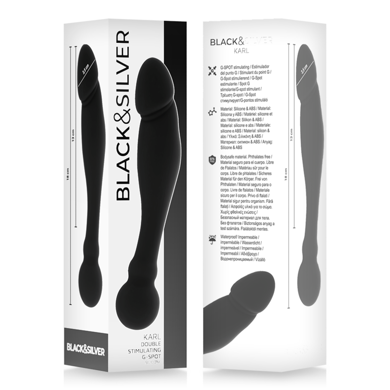 BLACK&SILVER - DILDO STIMOLANTE DEL PUNTO G KARL 18 CM - immagine 2