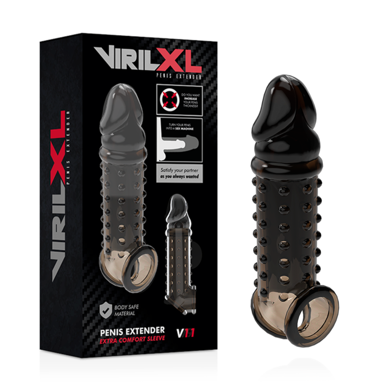 VIRILXL - EXTENSION Y FUNDA DE PENE V11 NEGRO - immagine 3