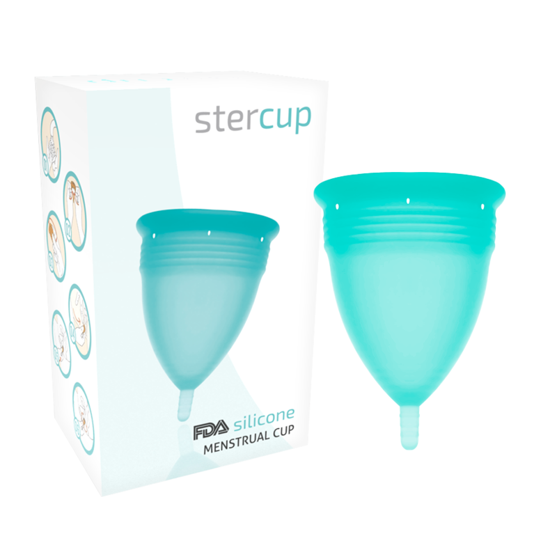 STERCUP - COPPA MESTRUALE IN SILICONE FDA ACQUAMARINA - TAGLIA L - immagine 5