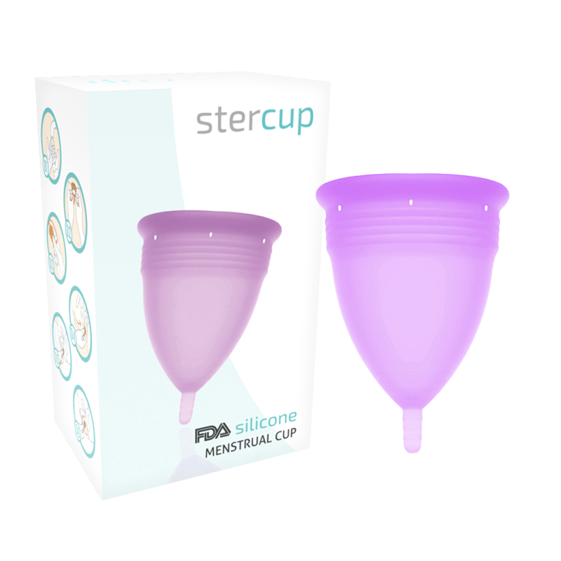STERCUP - COPPA MESTRUALE IN SILICONE FDA LILLA - TAGLIA L - immagine 5