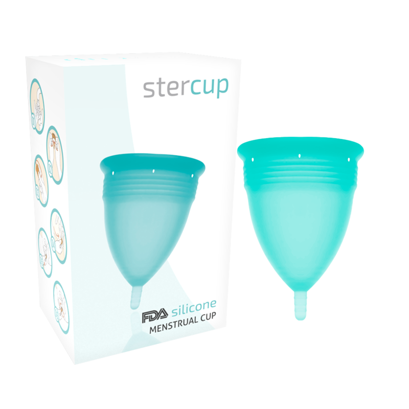 STERCUP - COPPA MESTRUALE IN SILICONE FDA ACQUAMARINA - TAGLIA S - immagine 5