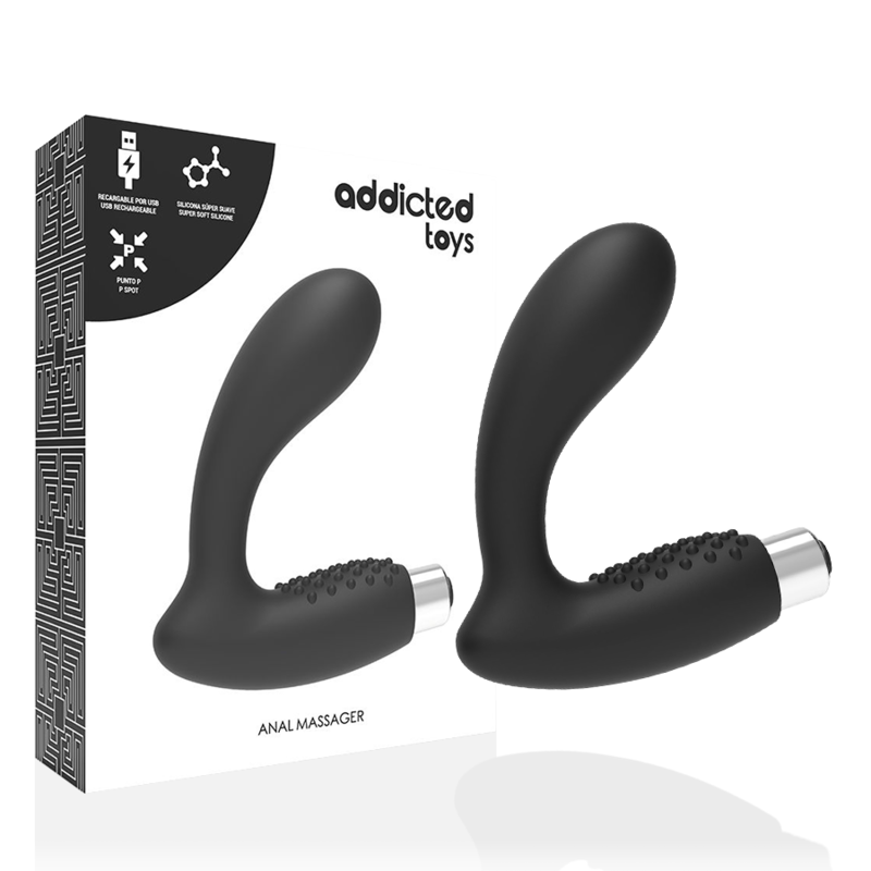 ADDICTED TOYS - VIBRADOR PROSTÁTICO RECARGABLE MODEL 5 - NEGRO - immagine 6