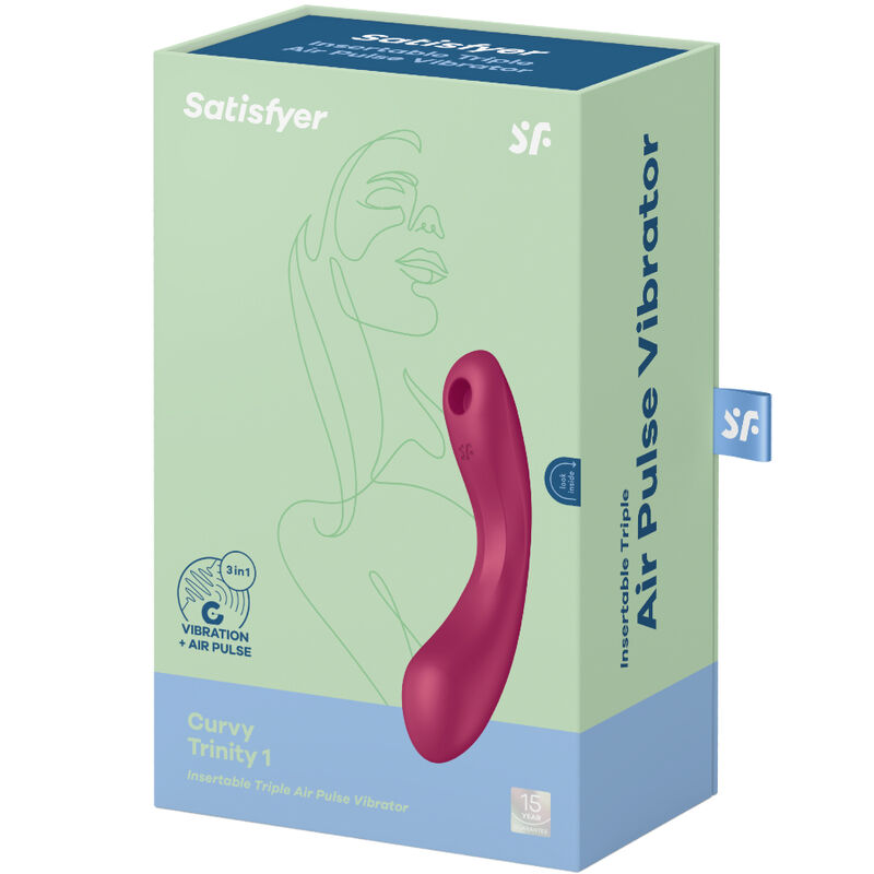 SATISFYER - CURVE TRINITY 1 AIR PULSE VIBRATION RED - immagine 10