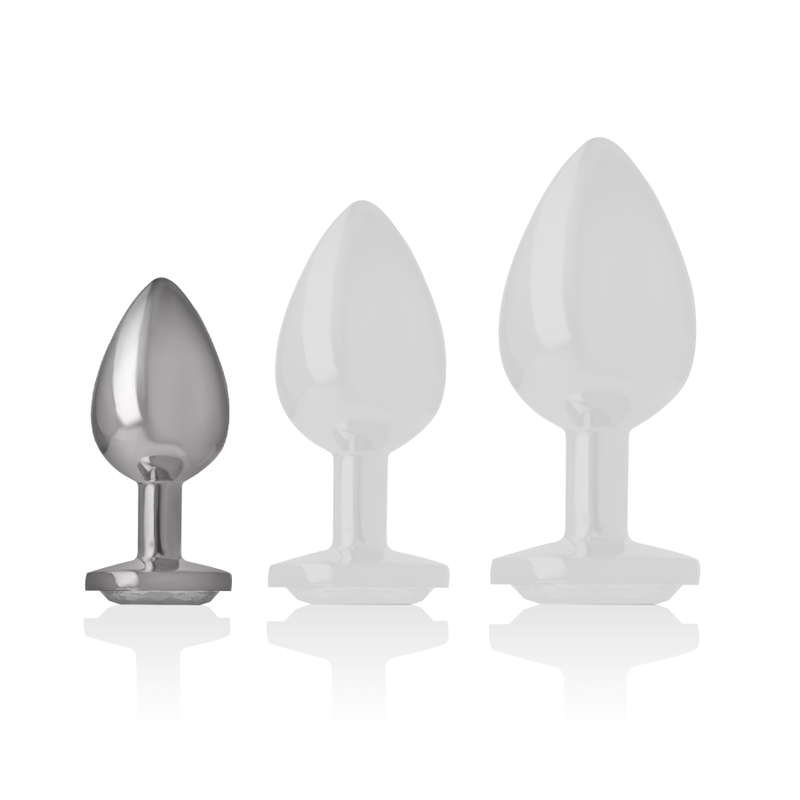 INTENSE - PLUG ANALE IN METALLO ALLUMINIO CON CUORE BIANCO TAGLIA S - immagine 4