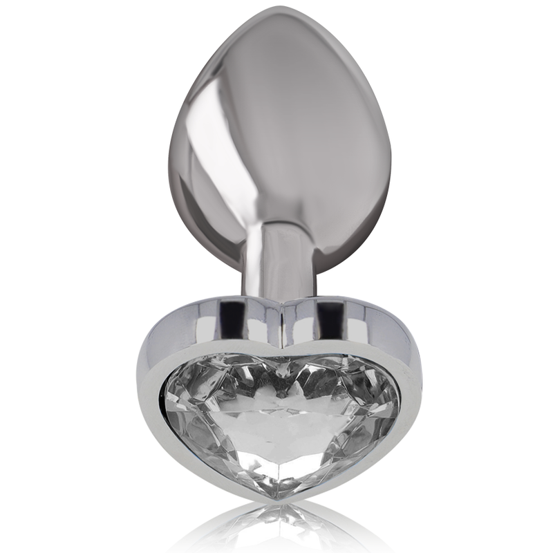 INTENSE - PLUG ANALE IN METALLO ALLUMINIO CON CUORE BIANCO TAGLIA S - immagine 3