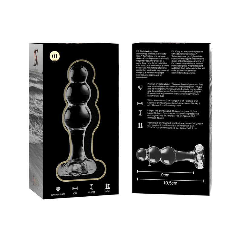 NEBULA SERIES BY IBIZA - MODELO 1 PLUG CRISTAL TRANSPARENTE 10.5 CM -O- 3 CM - immagine 3