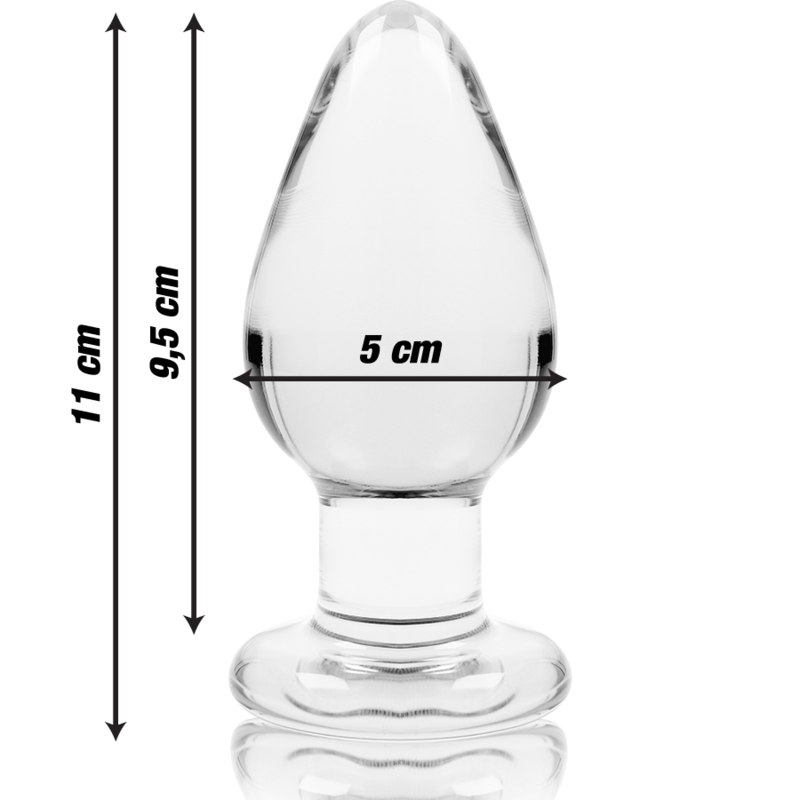 NEBULA SERIES BY IBIZA - MODELLO 3 PLUG ANALE VETRO BOROSILICATO 11 X 5 CM TRASPARENTE - immagine 2