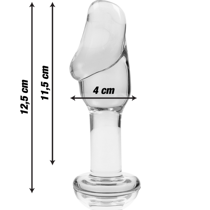 NEBULA SERIES BY IBIZA - MODELLO 6 PLUG ANALE VETRO BOROSILICATO 12,5 X 4 CM TRASPARENTE - immagine 4